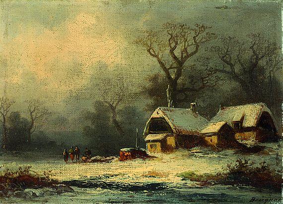 Cölestin Brügner - Bauernhof in Winterlandschaft