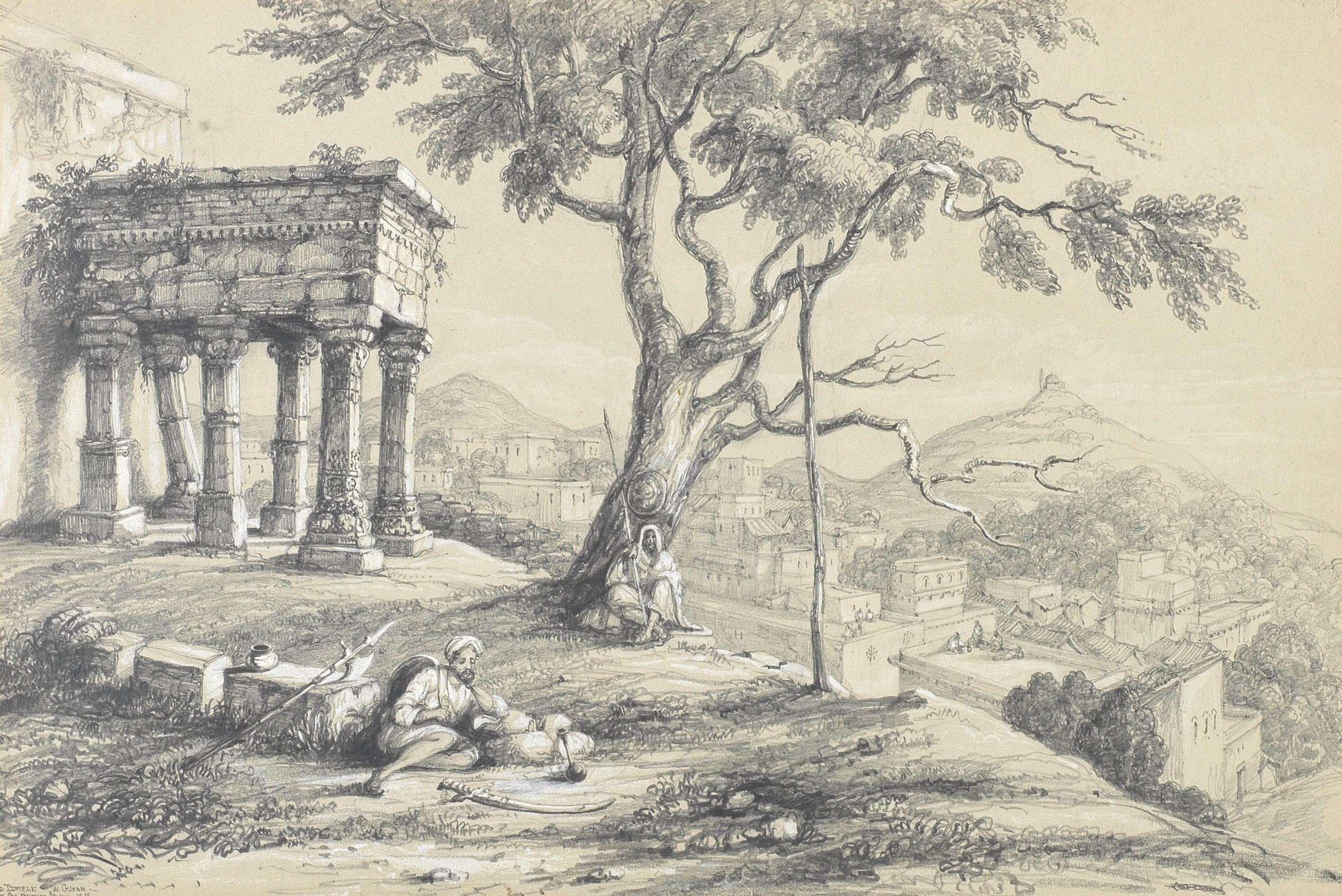 Col. George Francis White - \'Old Temple at Guyah on the Burum Jewun Hill\'