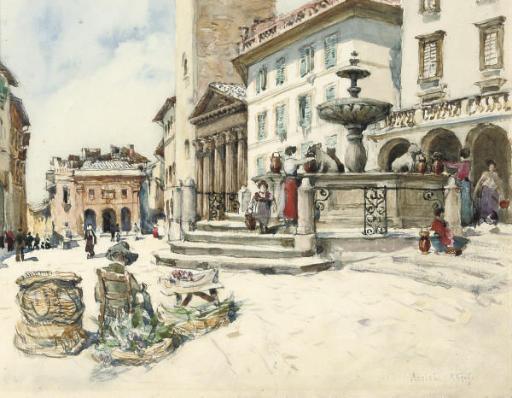 Col. Robert Charles Goff - On the Piazza della Minerva, Assisi
