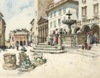 Col. Robert Charles Goff - On the Piazza della Minerva, Assisi