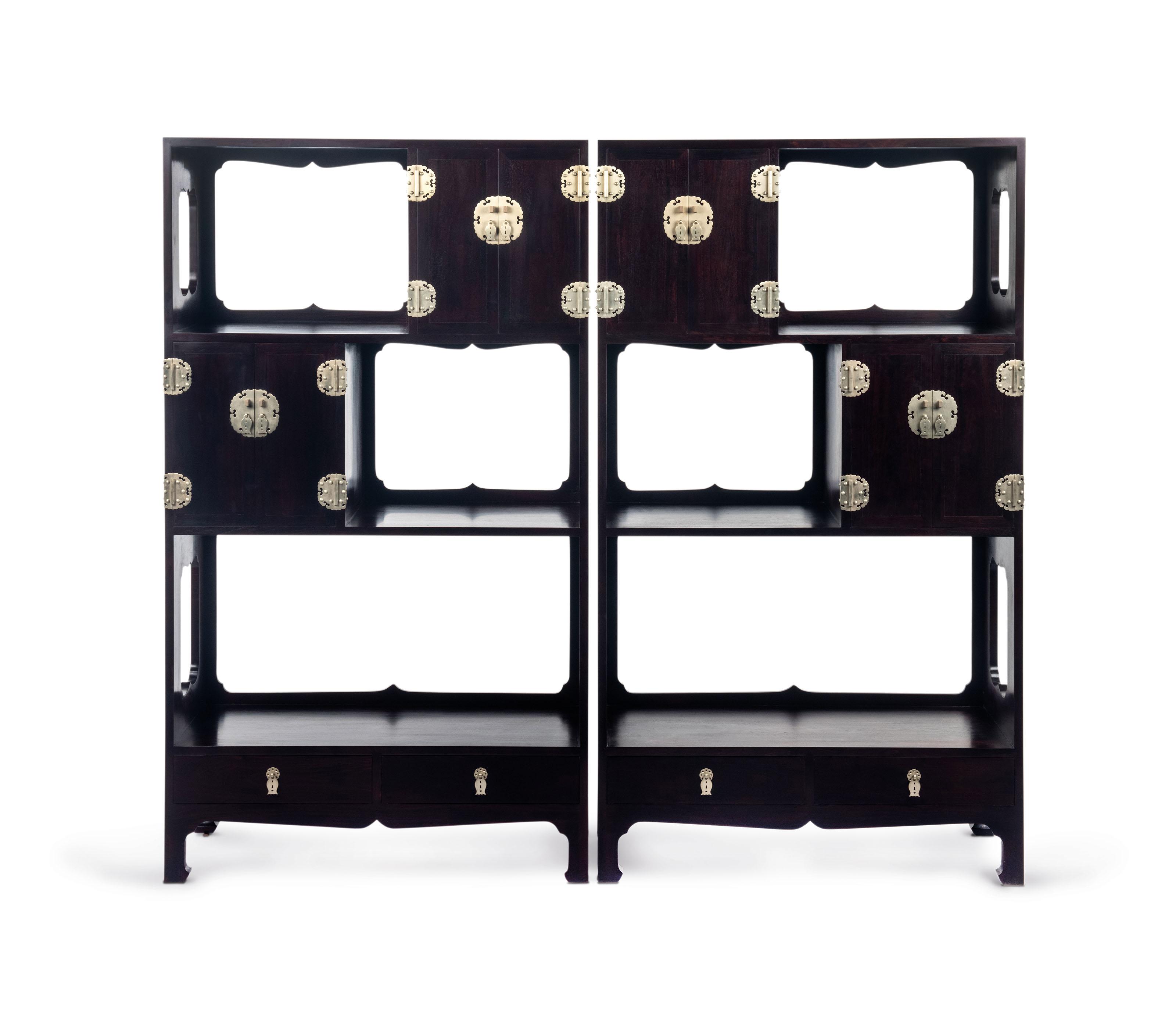 Cola Ma - A Pair Of Kunmen-Form Framework Display Cabinets