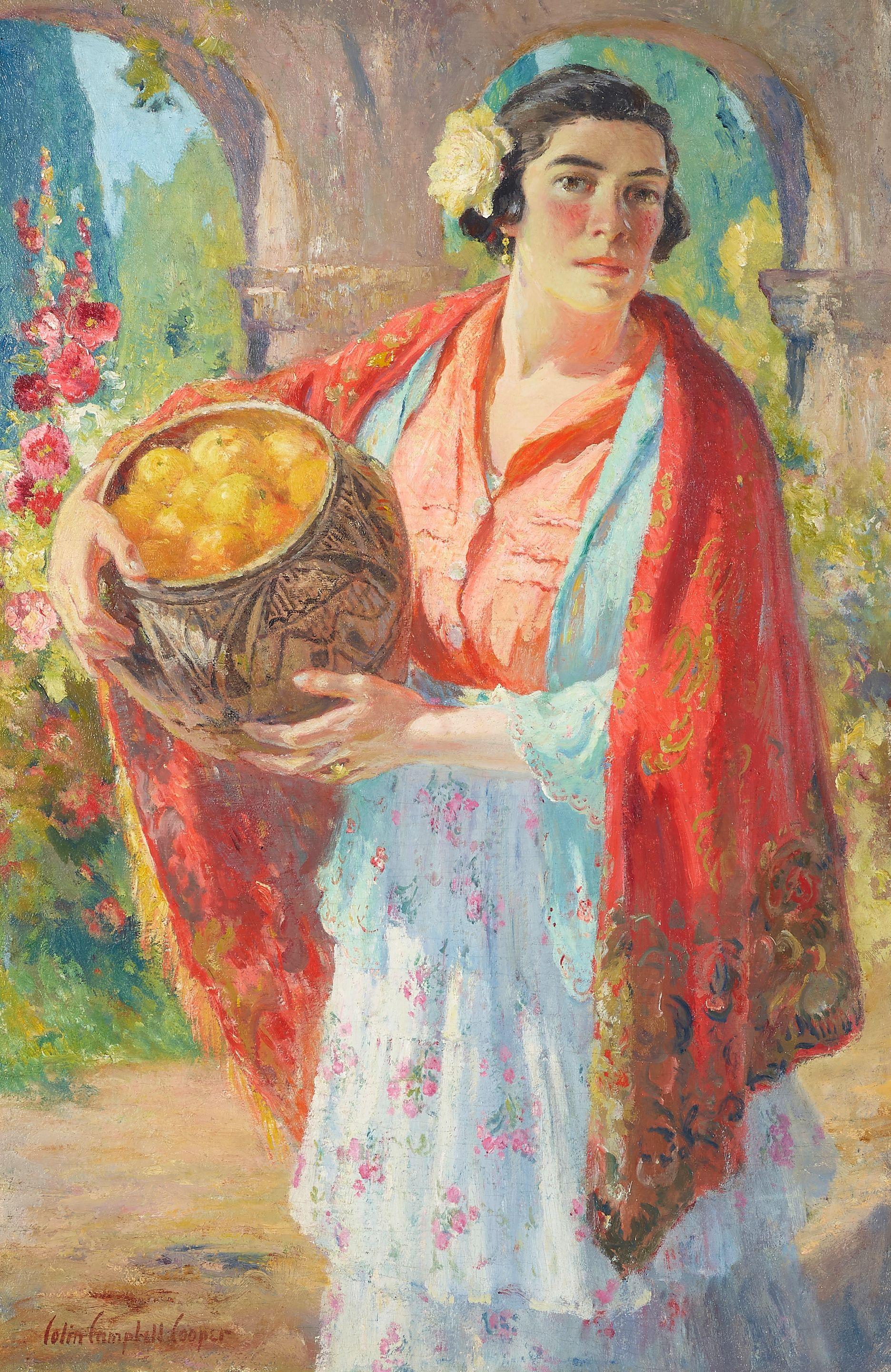 Colin Campbell Cooper - A Bountiful Crop, Santa Barbara Mission