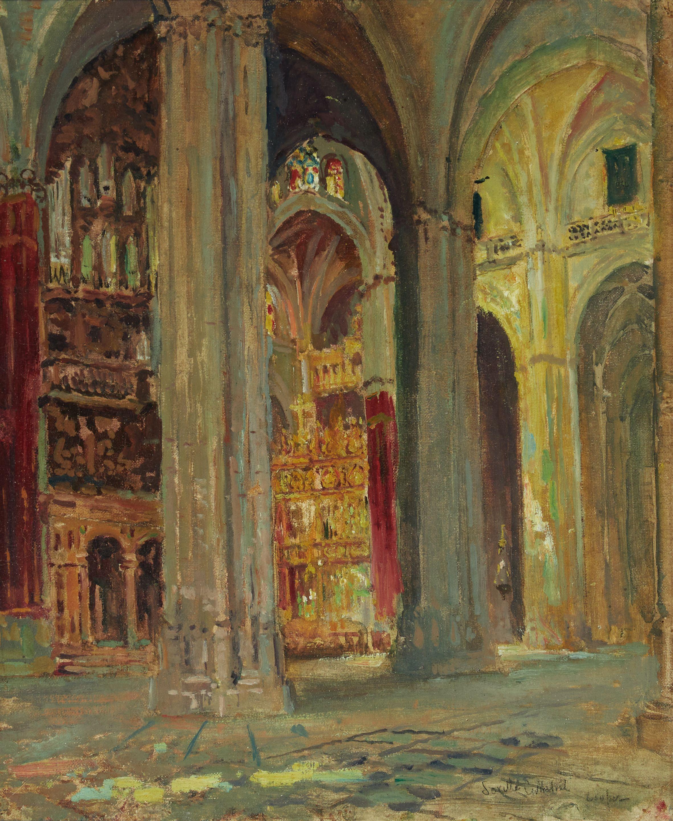 Colin Campbell Cooper - Church Interior (Seville Cathedral)