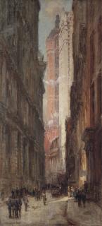 Colin Campbell Cooper - Liberty Street Crevasse, N.Y.C.