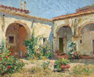 Colin Campbell Cooper - Mission Courtyard (San Juan Capistrano)