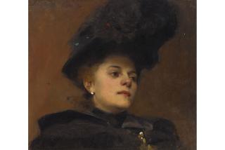 Colin Campbell Cooper - Portrait of a Woman with a Large Hat