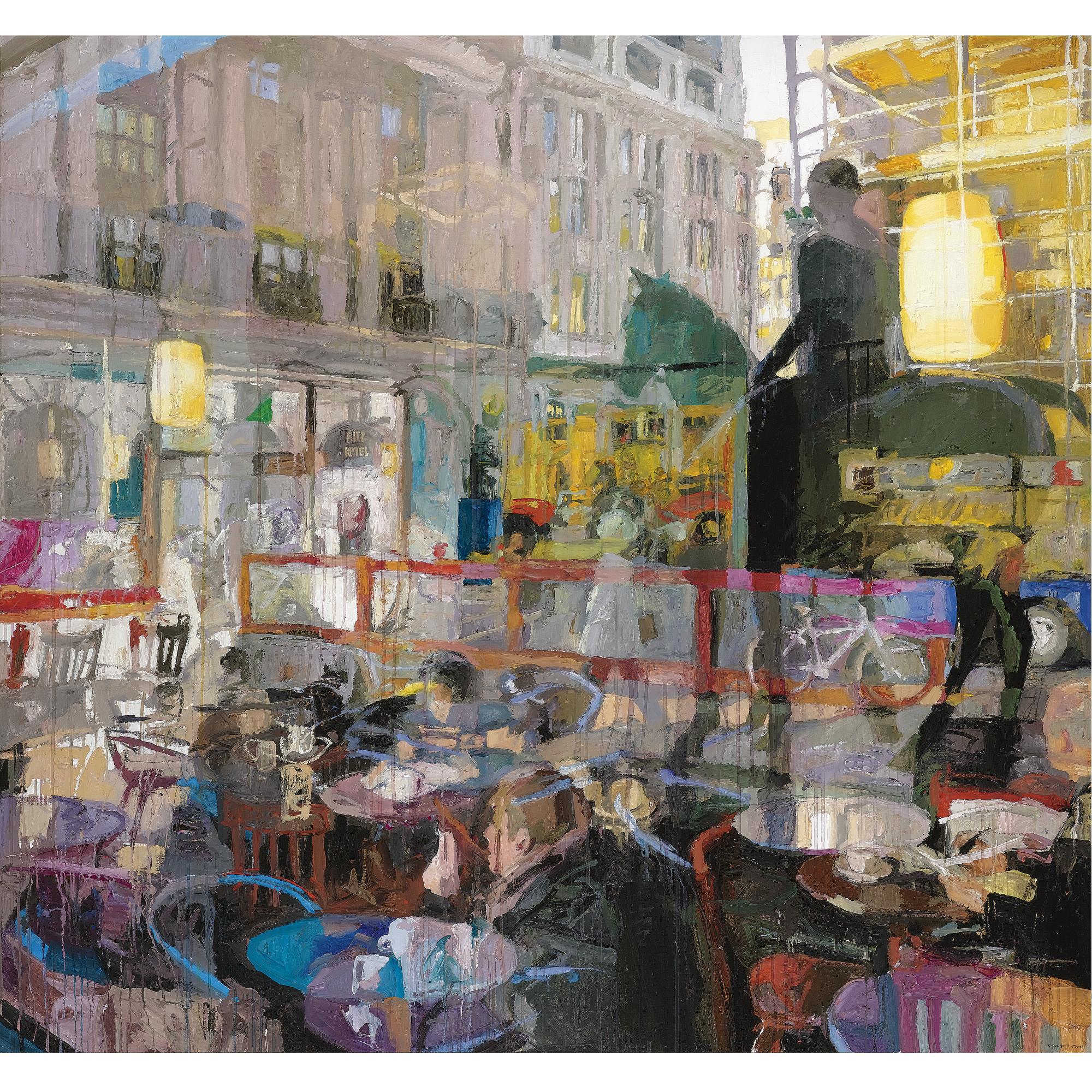 Colin Davidson, R.U.A. - Café Window (Piccadilly)