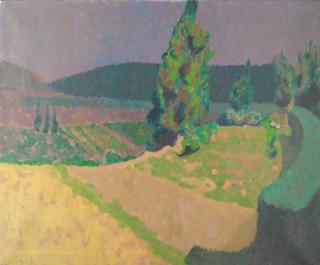 Colin Hayes R.A., R.B.A. - Landscape with Purple Skies