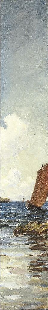 Colin Hunter, A.R.A. - A Fishing Boat off the Coast