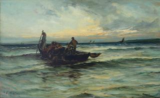 Colin Hunter - Hauling in the nets at sunset