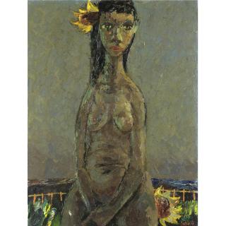 Colin Middleton, R.H.A. - Girl With Sunflowers
