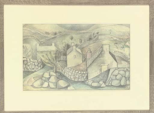 Colin Sealy - Cornish landscape; and Cat and kitten