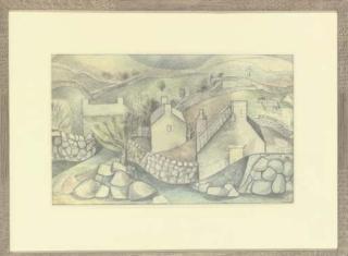 Colin Sealy - Cornish landscape; and Cat and kitten