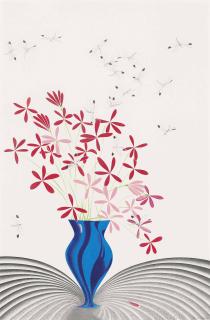 Colin Self - Flowers in a Blue Vase and Mayfly