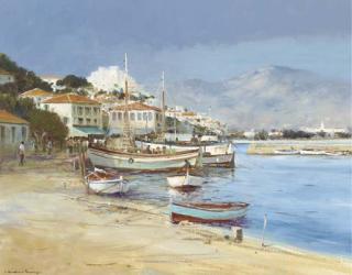 Colin W. Burns - Molivos Harbor, Greece