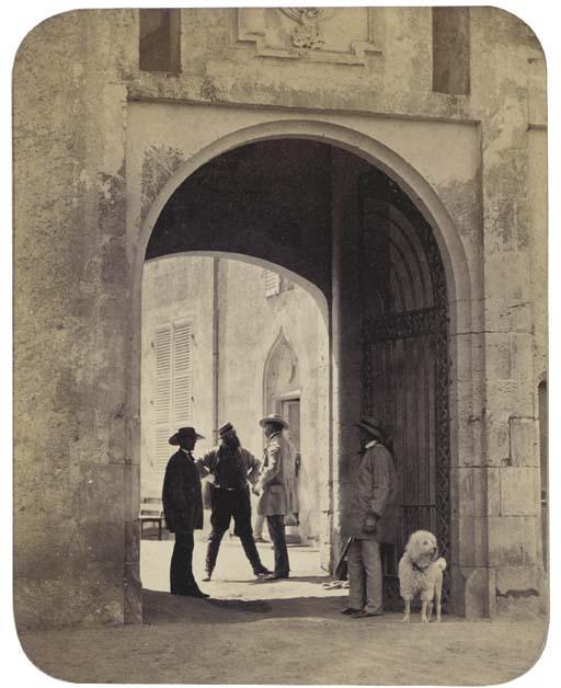 Comte Olympe-Clemente Aguado - Groupe de personnages sous une poterne