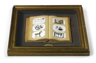 Concetto Pozzati - Ri-Memoriasigned, Titled And Dated 1978 On The Reverse, Book And Photographs On Panel. Executed In 1978