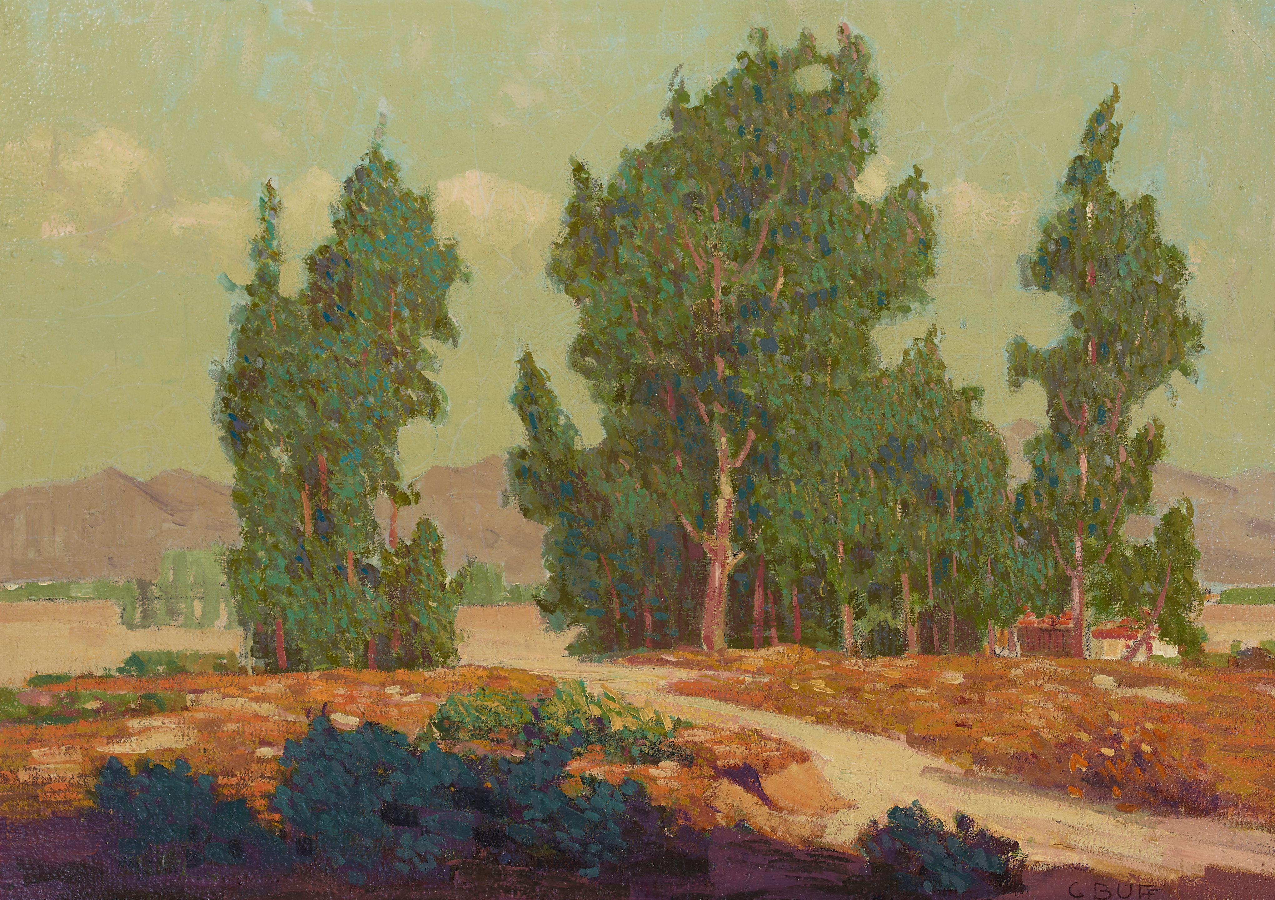 Conrad Buff - Afternoon (Landscape with Eucalyptus) 20 x 28 in. framed 24 x 32 1/2 in.