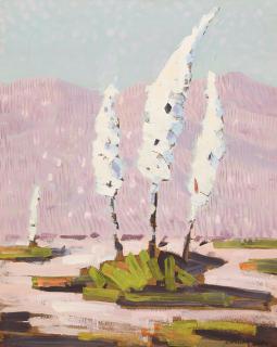 Conrad Buff - Landscape with Chaparral Yucca 20 x 16 in. framed 27 x 23 in.