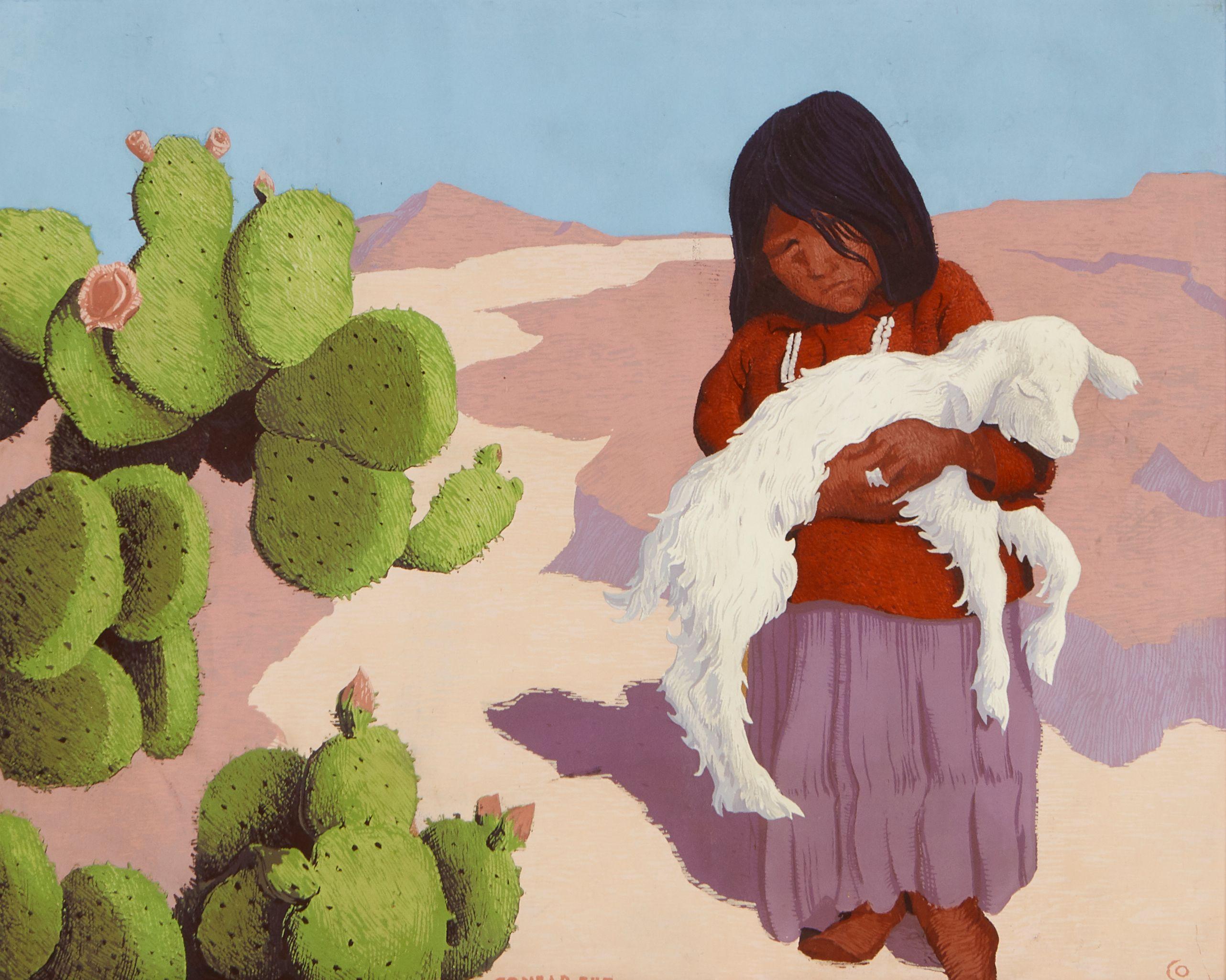 Conrad Buff - Navajo Child and Lamb