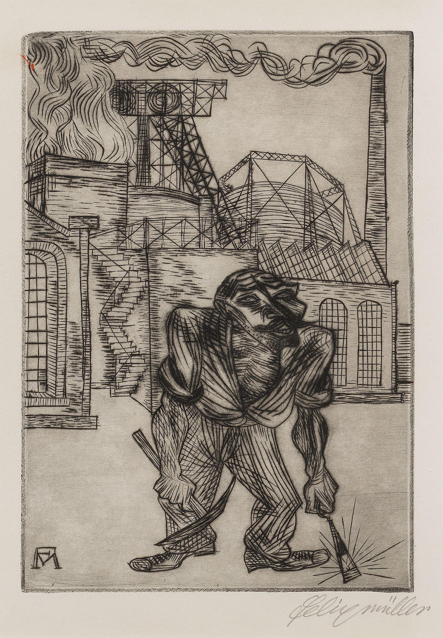 Conrad Felixmüller - Der alte Kohlenarbeiter