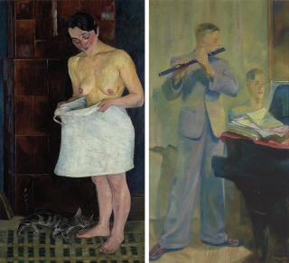 Conrad Felixmüller - Der Floh (recto); Flötensonate (verso)