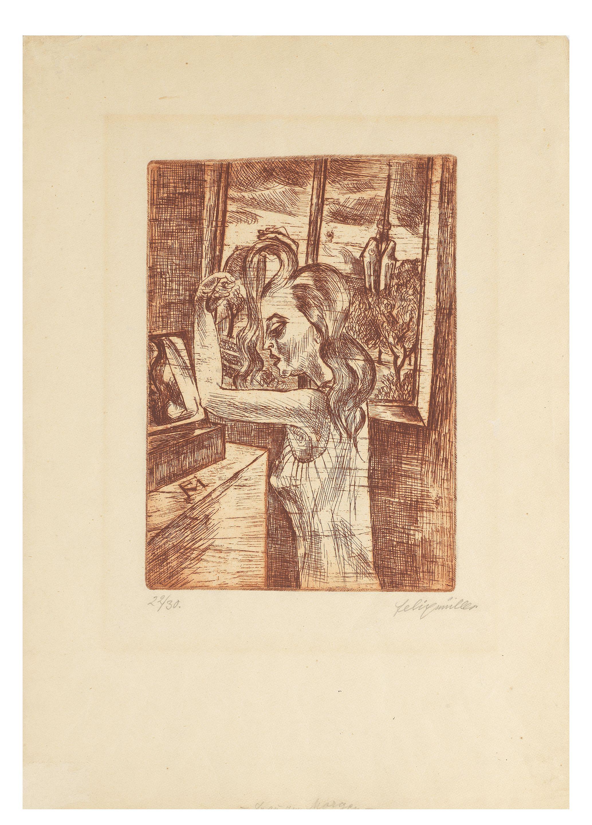 Conrad Felixmüller - Frau am Morgen – das Kämmen