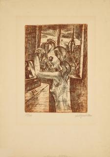 Conrad Felixmüller - Frau am Morgen - Das Kämmen.