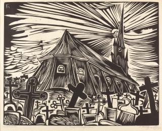 Conrad Felixmüller - „Kirche von Helgoland“.