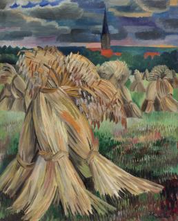 Conrad Felixmüller - Kornpuppen in trüber Landschaft (Klotzsche)