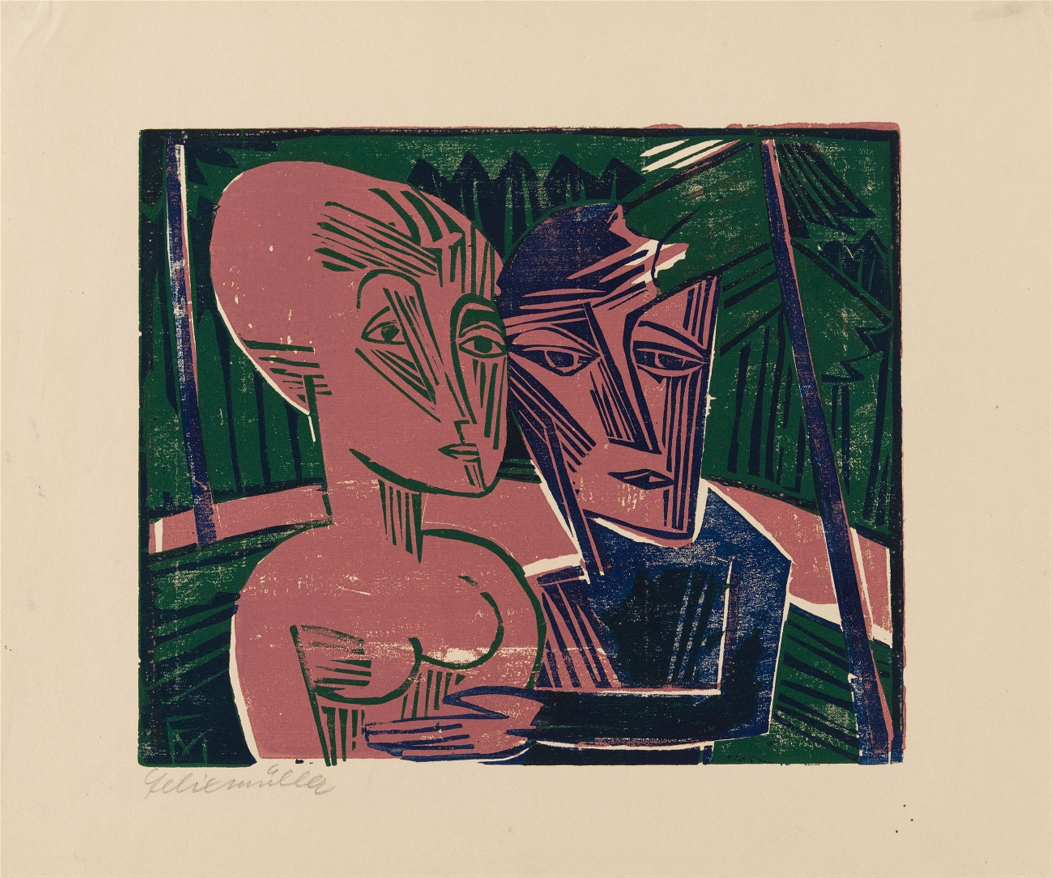 Conrad Felixmüller - Liebespaar im Wald