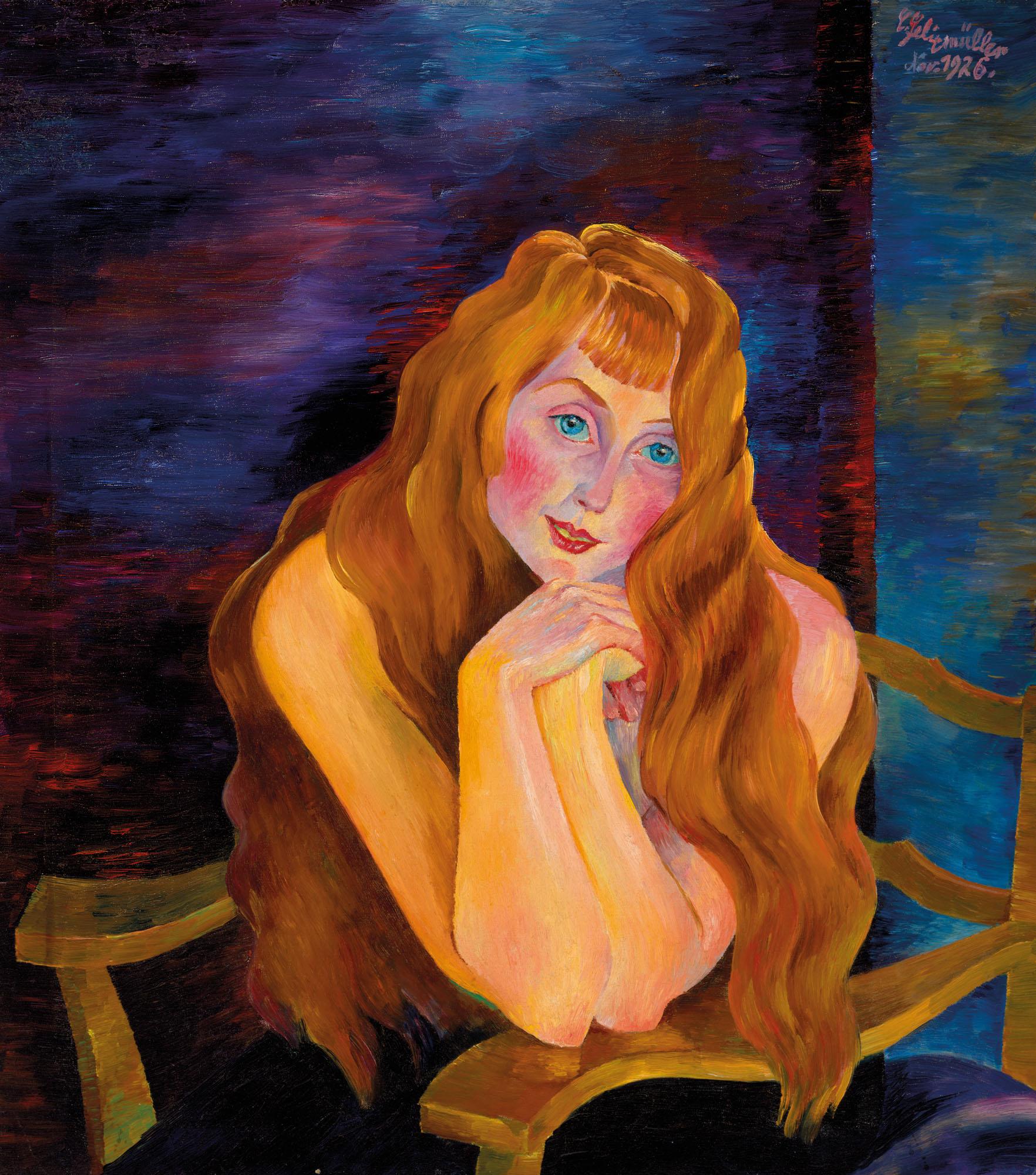 Conrad Felixmüller - Liebeszauber (Eva Herschel) (Recto); Selbst Mit Luca Vor Der Staffelei (Verso)