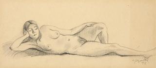 Conrad Felixmüller - Liegender Frauenakt