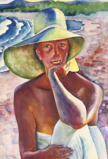 Conrad Felixmüller - Londa mit einem Strohhut