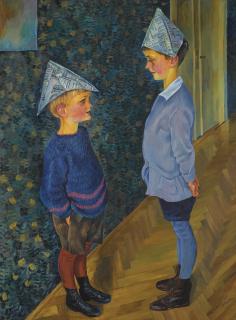 Conrad Felixmüller - Luca Und Titus In Papierhüten