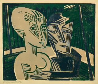 Conrad Felixmüller - Menschen im Wald [Paar im Wald] (Couple in the Woods)