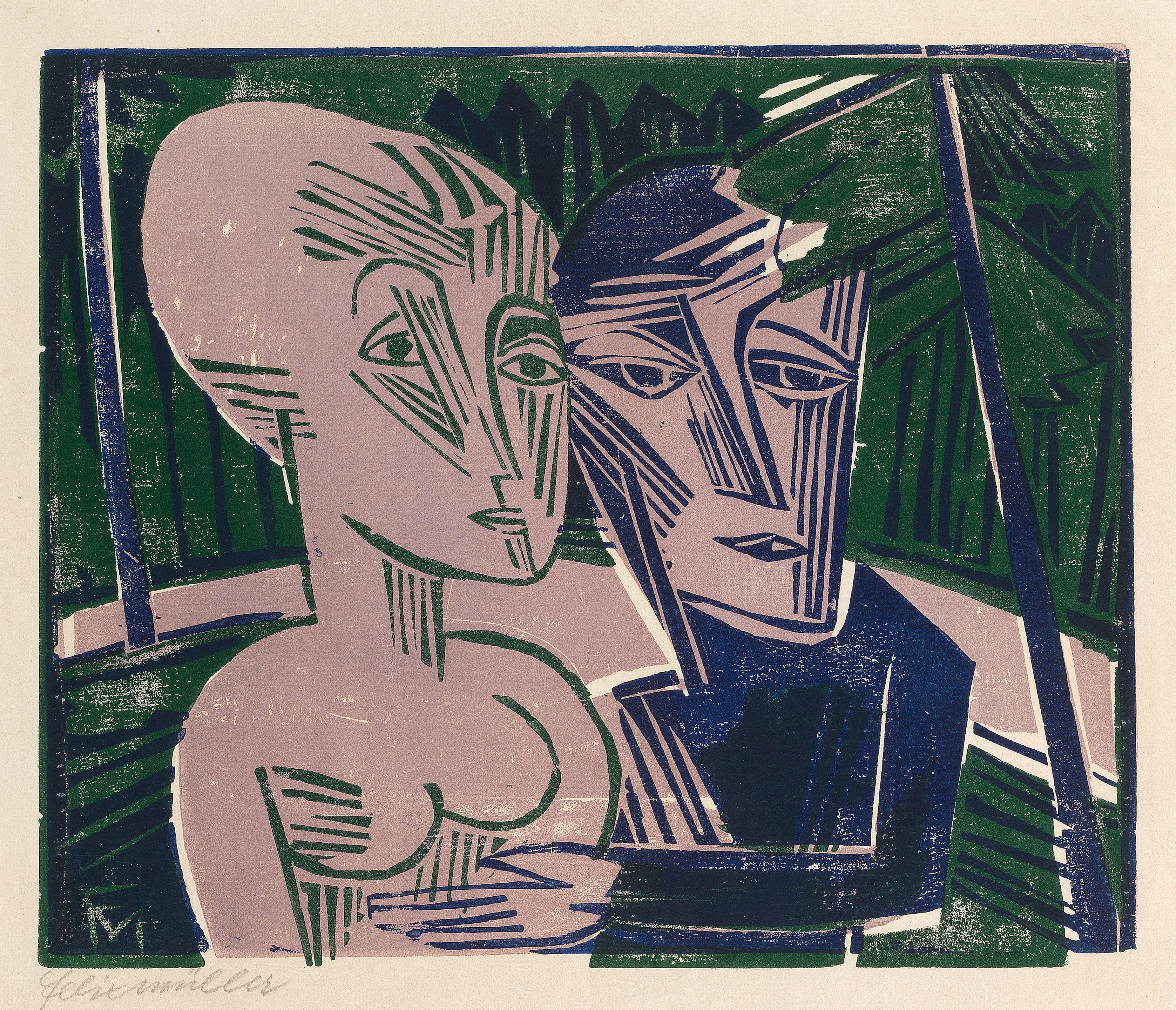 Conrad Felixmüller - Menschen im Wald (Paar im Wald)