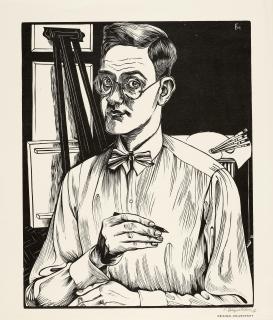 Conrad Felixmüller - Selbstbildnis mit Zeichenstift