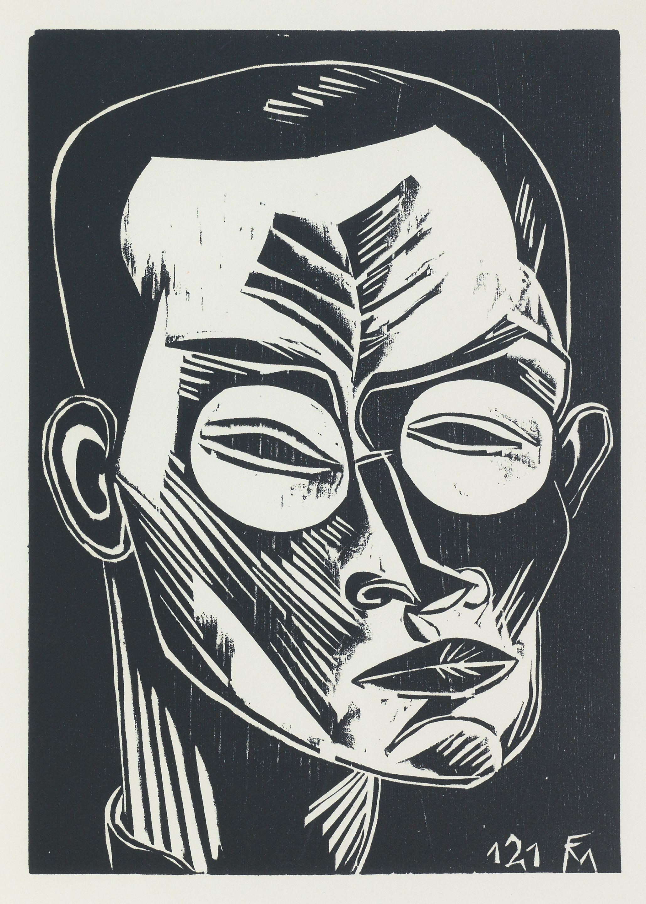 Conrad Felixmüller - Self Portrait, from Deutsche Graphiker der Gegenwart