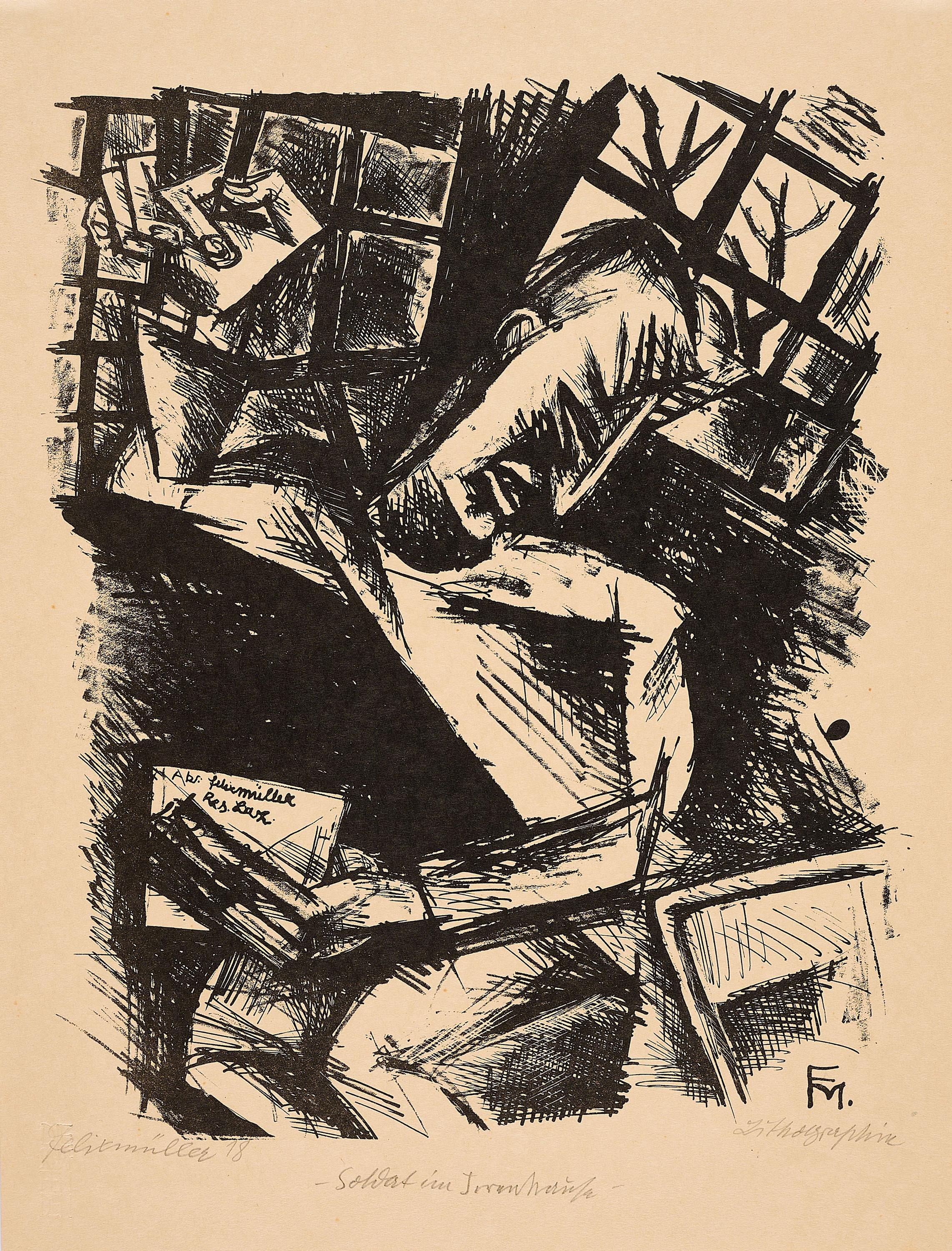 Conrad Felixmüller - Soldat im Irrenhaus (II).