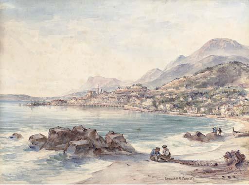 Conrad H.R. Carelli - View Over Menton, Côte D\'Azur (Illustrated); And View of Calais