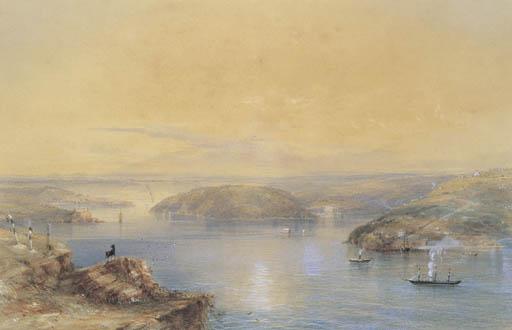 Conrad Martens - View from Flagstaff Hill, Sydney, New South Wales