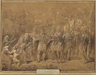 Conrad Martin Metz - The Emperor Charles II bringing Pietro Morrone to Rome to become Pope Celestino V