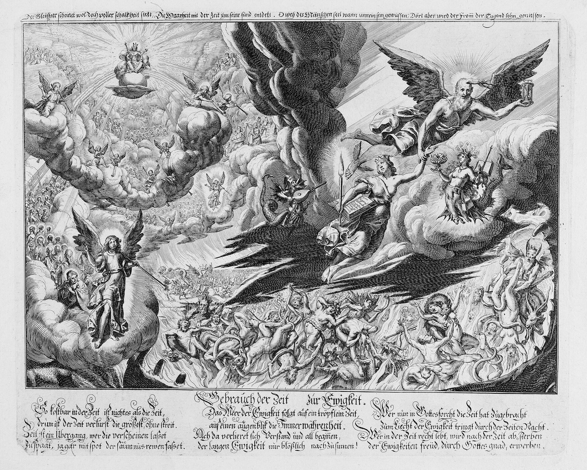 Conrad Meyer - 3 Bll.: Allegorische Darstellungen zur Ewigkeit.