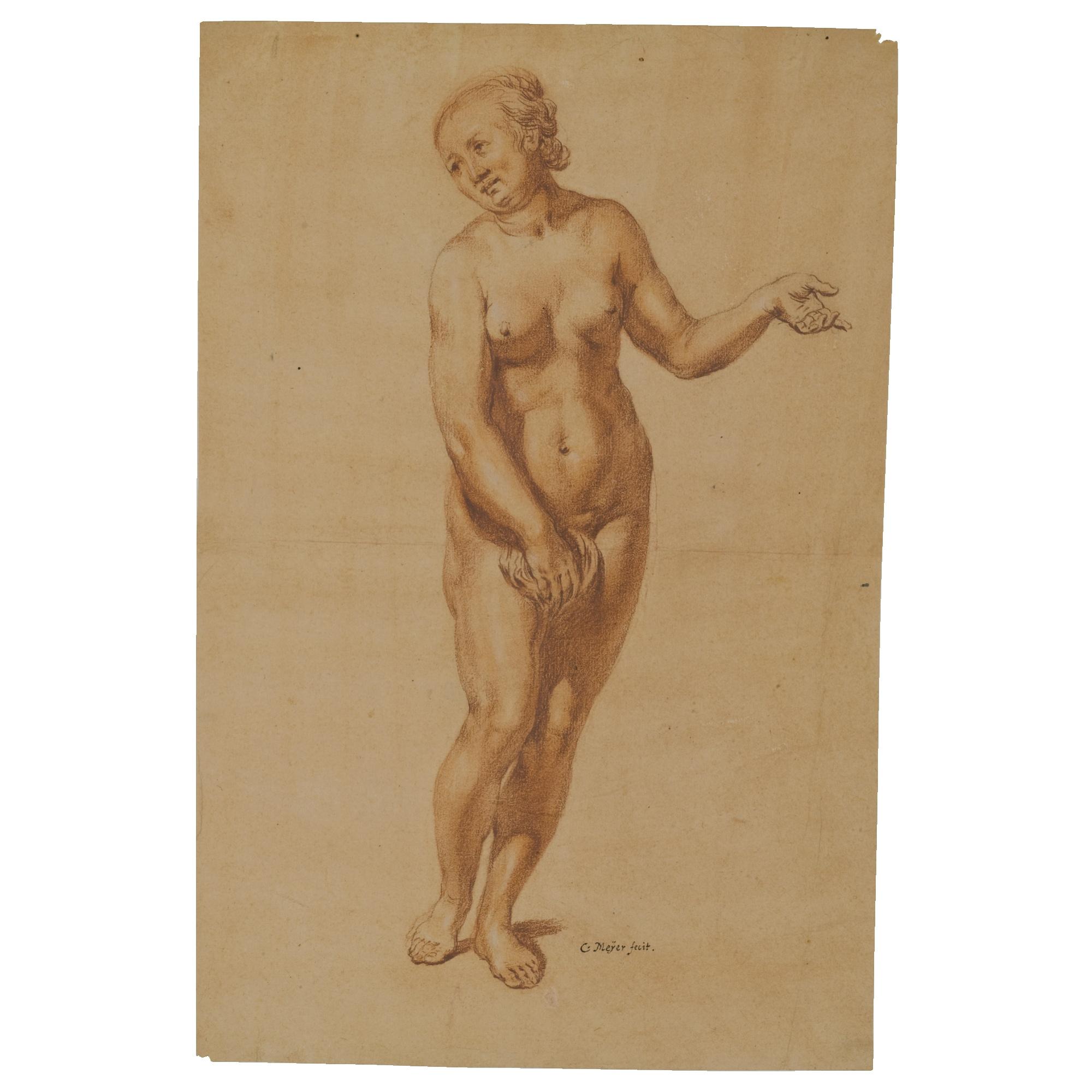 Conrad Meyer - Study Of A Standing Female Nude