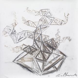 Conrad Shawcross - Charcoal Study for The Dappled Light of The Sun