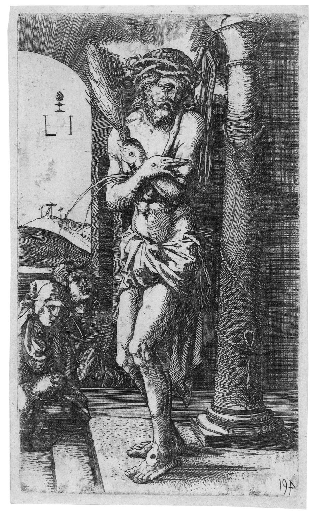 Conrad Wimmer - Weite Schneelandschaft mit Pferdeschlitten und einem Jäger.