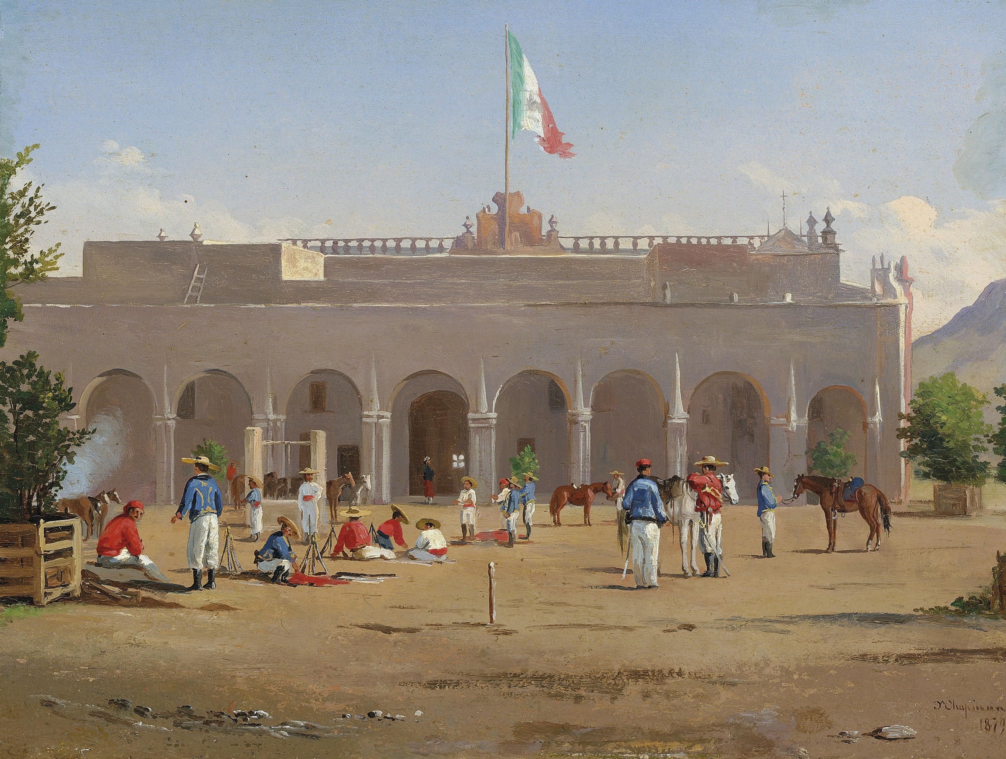 Conrad Wise Chapman - Place de Monterrey, Mexique