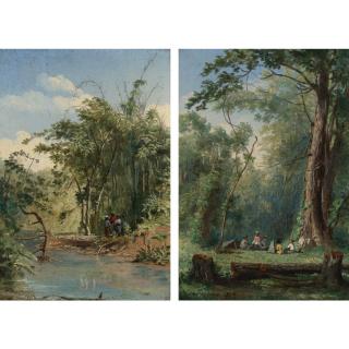 Conrad Wise Chapman - Terrenos Baldíos Metlatunoc Mexique (2 Paintings)