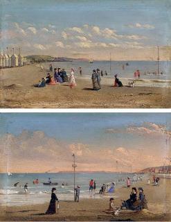 Conrad Wise Chapman - The Beach at Normandy; The Beach at Trouville: Two Works